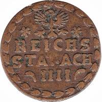 (№1670km31 (aachen)) Монета Германия (Германская Империя) 1670 год 4 Heller
