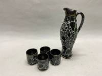 Графин и 4 стопки керамика лава
