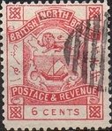 (№1892-31) Марка Северное Борнео 1892 год "Герб", Гашеная