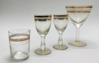 Рюмки, стопки, стекло с позолотой, 4 шт