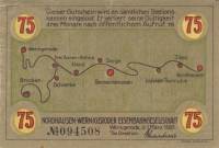 (№1921) Банкнота Германия 1921 год "75 Pfennig"