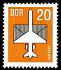 (1983-076) Марка Германия (ГДР) "Самолет"  коричневая  Авиапочта II Θ