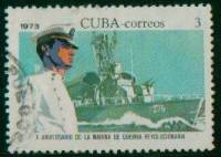 (1973-052) Марка Куба "Морской офицер"    10 лет ВМФ Кубы III Θ