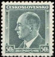 (1937-004) Марка Чехословакия "Э. Бенеш"    Президент Бенеш (Стандартный выпуск) II Θ