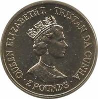(№1990km8) Монета Тристан да Кунья 1990 год 2 Pounds (90-летие королевы-матери)