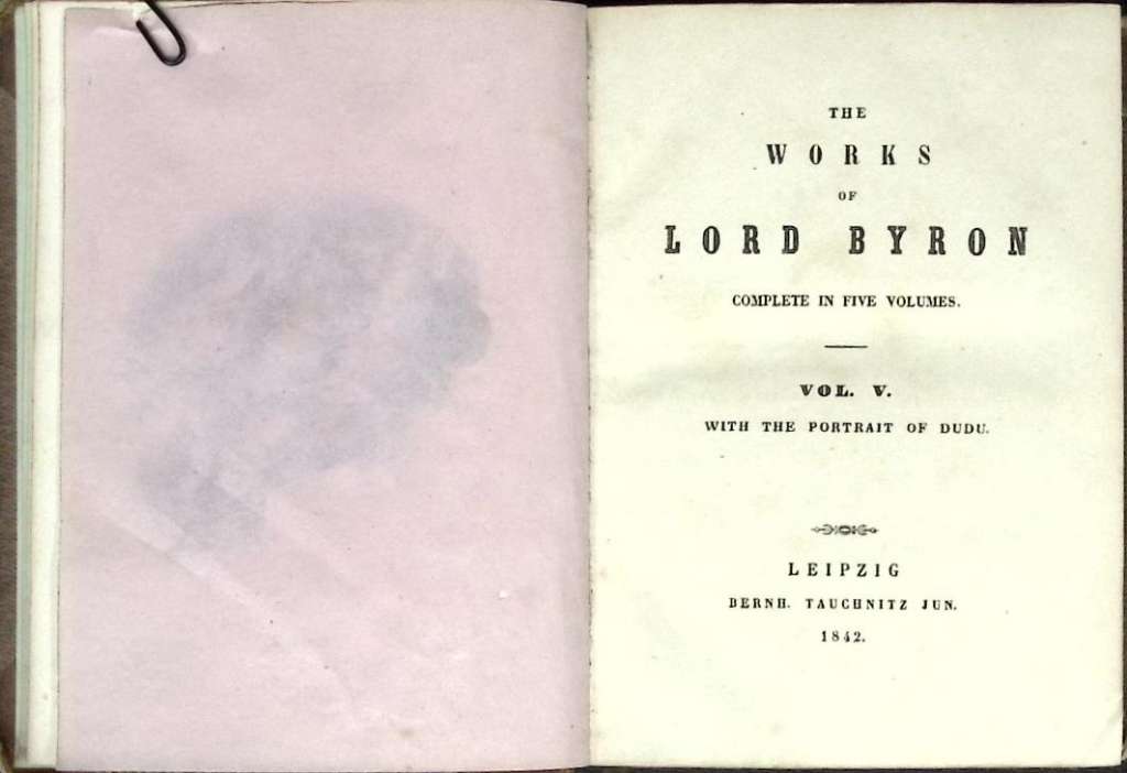 Книга &quot;Сочинения лорда Байрона&quot; 1842 Том 5 Лейпциг Твёрдая обл. 438 с. Без илл.