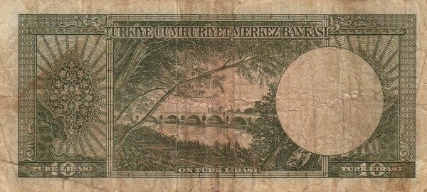 (№1960P-174d) Банкнота Турция 1960 год &quot;10 Turkish Lira&quot;