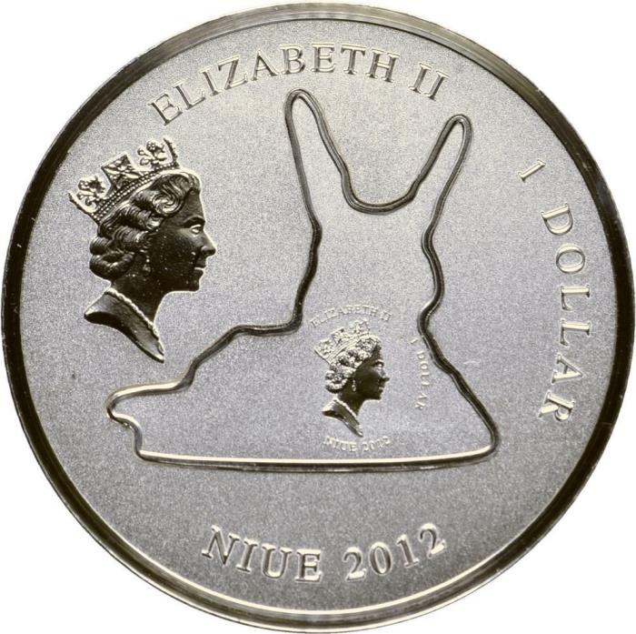 (2012, 2 монеты по 1$) Набор монет Остров Ниуэ 2012 год &quot;Амур и Психея&quot; Серебро Ag 999  PROOF