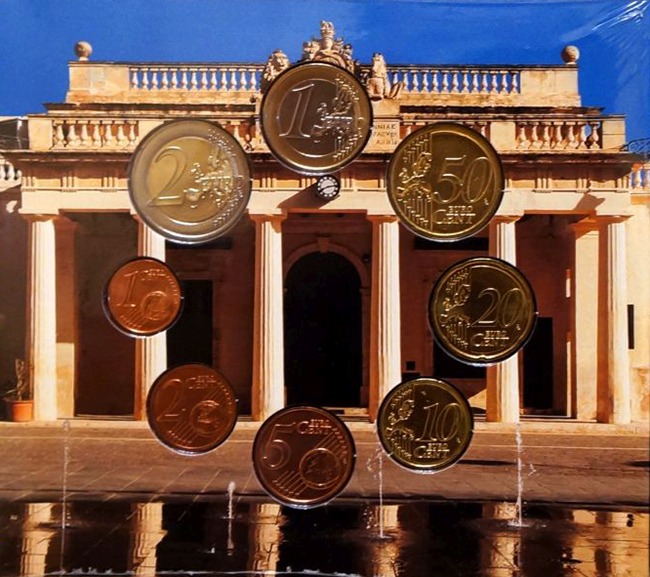 (2017, 8 монет) Набор монет Мальта 2017 год &quot;Валлетта - Европейская культурная столица&quot;  Буклет