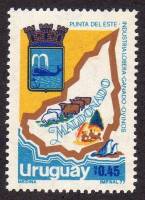 (№1979-1535) Марка Уругвай 1979 год "Карта государства Мальдонадо", Гашеная