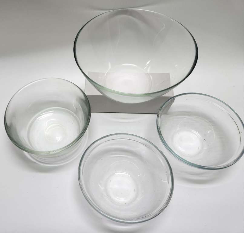 Салатники боулы 4 штуки толстое прозрачное стекло