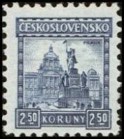 (1929-013) Марка Чехословакия "Прага"    Города и замки (Стандартный выпуск) III Θ