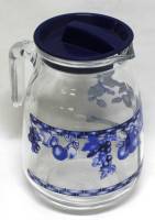 Кувшин с крышкой для воды, стекло, "Cerve", 24,5 см., Италия  (сост. на фото)