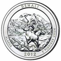 015p Монета США 2012 год 25 центов Денали  Медь-Никель  UNC