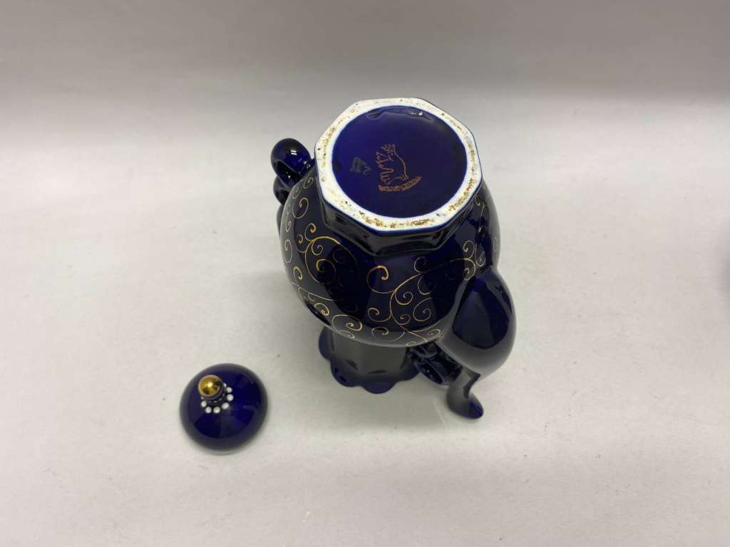 Кувшин кобальт позолота Возрождение 26 см