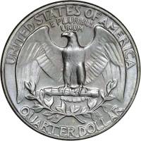 (1992p) Монета США 1992 год 25 центов  2. Медно-никелевый сплав Джордж Вашингтон  XF