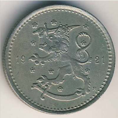 () Монета Финляндия 1921 год 1  &quot;&quot;   Медь-Никель  UNC