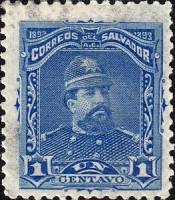 (№1893-62) Марка Сальвадор 1893 год "Генерал Карлос Ezeta 18531903", Гашеная