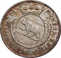 (№1757km118(bern)) Монета Швейцария 1757 год frac14; Thaler