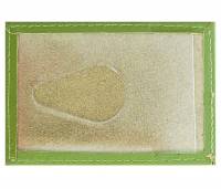 Обложка для проездного "HELAI", Натуральная кожа, Наплак зеленый