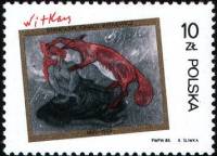 (1985-049) Марка Польша "Женщина с лисой"    100 лет со дня рождения С. И. Виткевича III Θ