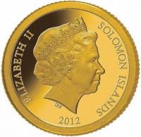 () Монета Соломоновы Острова 2012 год 5  ""   Биметалл (Платина - Золото)  UNC