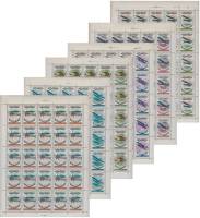 1977-056-61  Листы (6 шт по 25 марок 5х5) СССР Самолёты  История авиастроения III O