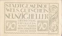 (№1920) Банкнота Австрия 1920 год "90 Heller"