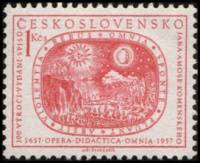 (1957-015) Марка Чехословакия "Опера дидактика омния"    300-летие издания книги 'Опера дидактика ом