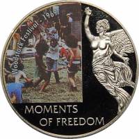 (2006) Монета Либерия 2006 год 10 долларов "Фестиваль в Вудстоке"   UNC