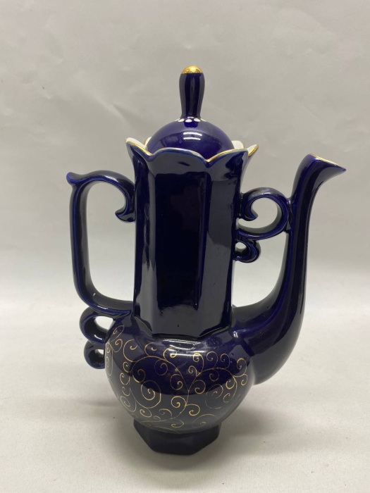 Кувшин кобальт позолота Возрождение 26 см