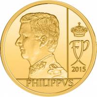 (10) Монета Бельгия 2015 год 12,5 евро "Филипп"  Золото Au 999  PROOF