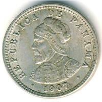 (№1907km6) Монета Панама 1907 год frac12; Centeacute;simo (усилитель)