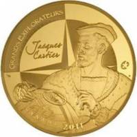 (№2011km1799) Монета Франция 2011 год 1,000 Euro (Великие Исследователи - Жак Картье)