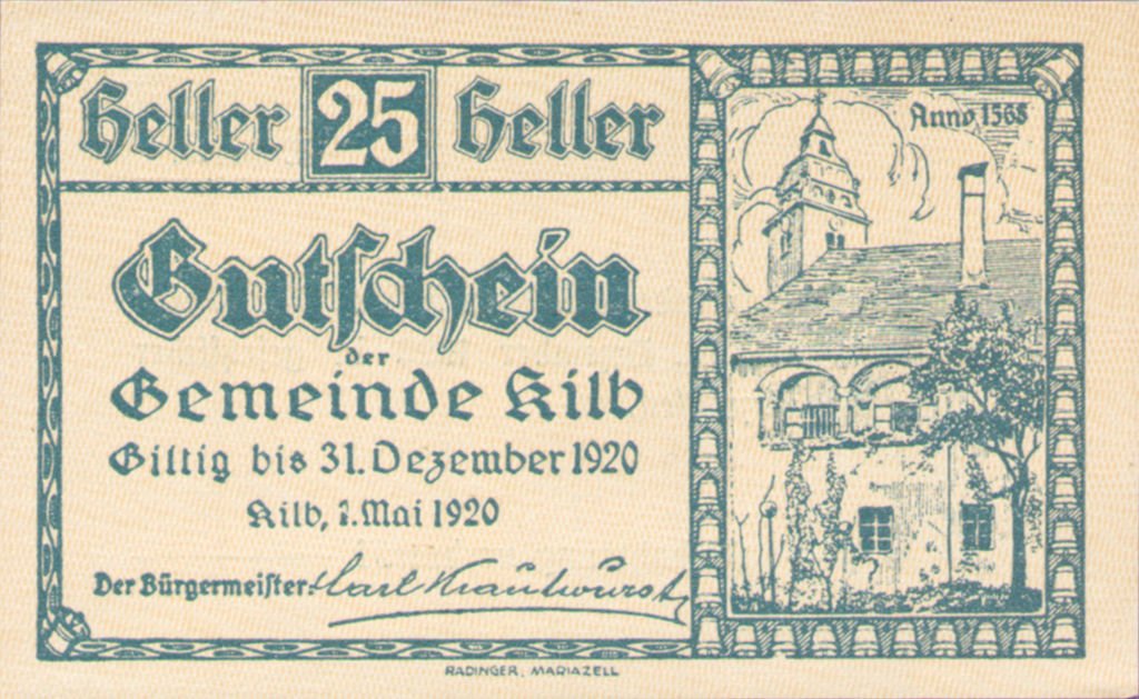 (№1920) Банкнота Австрия 1920 год &quot;25 Heller&quot;