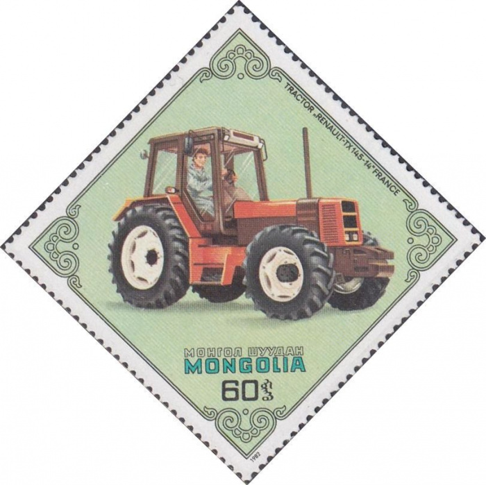(1982-051) Марка Монголия &quot;Renault-TX 145-14, Франция&quot;    Тракторы III Θ