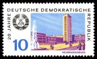 (1969-065) Марка Германия (ГДР) "Нойбранденбург"    ГДР 20 лет III Θ