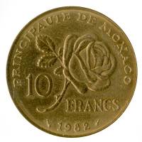 (№1982km160) Монета Монако 1982 год 10 Francs (Смерти принцессы Грейс)