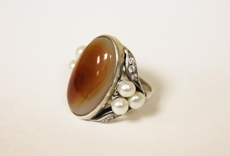 Винтажные украшения: кольцо и серьги, серебро 925 пробы, искусственный камень