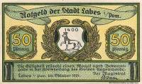 (№1921) Банкнота Германия 1921 год "50 Pfennig"