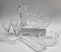 Салатник ладья Селедочница Ваза 3 Бокала Новогодняя сервировка стола 7 предметов хрусталь СССР