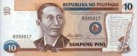 (,) Банкнота Филиппины 1985 год 10 песо    UNC