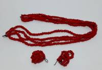 Набор украшений, бусы - 40 см., серьги -2 шт. , СССР (сост. на фото)