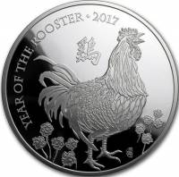 (№2017) Монета Великобритания 2017 год 10 Pounds (Год петуха - серебро)
