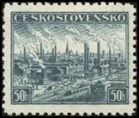 (1938-015) Марка Чехословакия "Пльзень " ,  III O