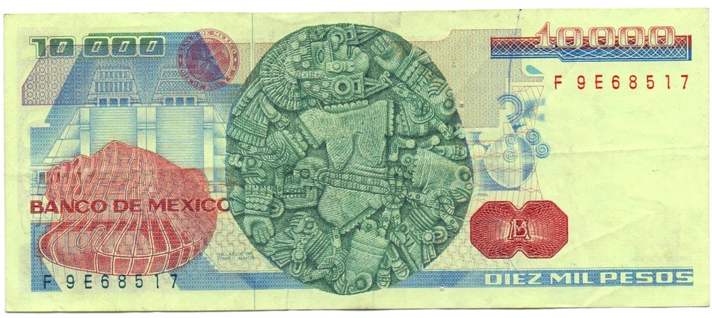 (,) Банкнота Мексика 1983 год 10 000 песо &quot;Ласаро Карденас&quot;   UNC