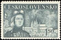 (1950-006) Марка Чехословакия "Танкист"    5-летие Освобождения Чехословакии I O