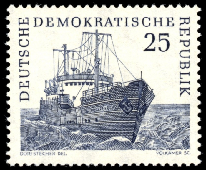 (1961-013) Марка Германия (ГДР) &quot;Рыболовное судно&quot;    Рыболовный промысел III O