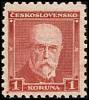(1930-003) Марка Чехословакия "Т. Массарик (Красная)"    Президент Массарик (Стандартный выпуск) II 