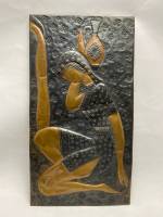 Панно чеканка девушка с кувшином 52*28 см